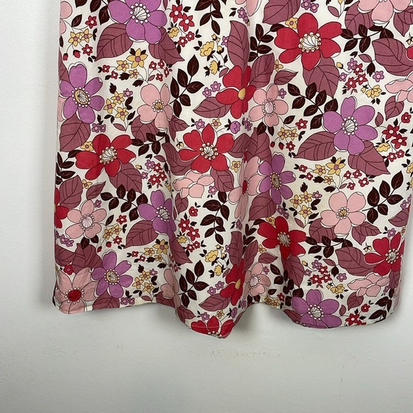 Boden Womens 16R UK Sleeveless A Line Floral V Neck Back Zip Closure Lined Dress - Picture 2 of 11